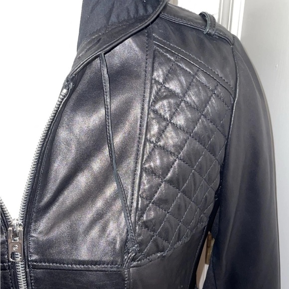 **LAST CHANCE** MICHAEL Michael Kors Black Leather Jacket women plus size 3X - Picture 3 of 12